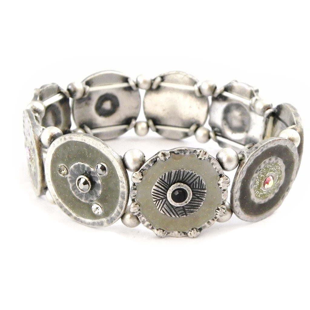 Bracelet Créateur \'Mimosas\' Gris  - [E2581]