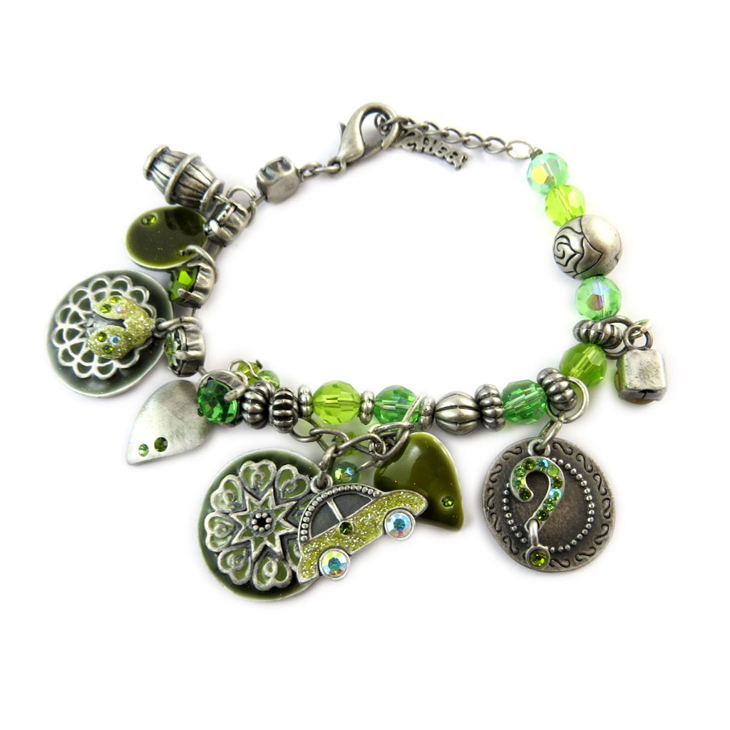 Bracelet Créateur \'Tour du Monde\' Vert  - [E2585]