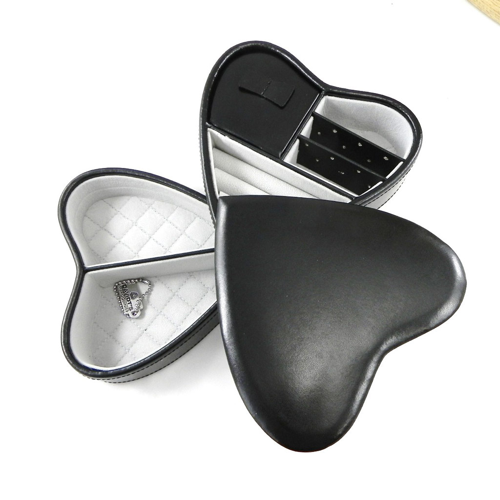 Coffret à Bijoux Cuir \'Love\' Noir  - [E2948]