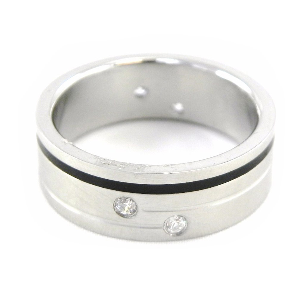 Bague Acier \'Peaceful\' Noir Argenté  - [E4306]