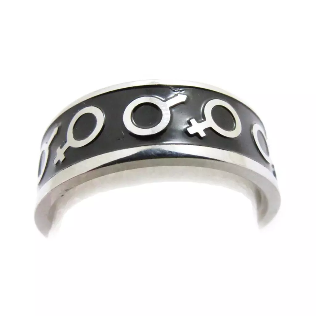 les trésors de lily Bague Acier 'Homme Femme' Noir Acier [E4310]