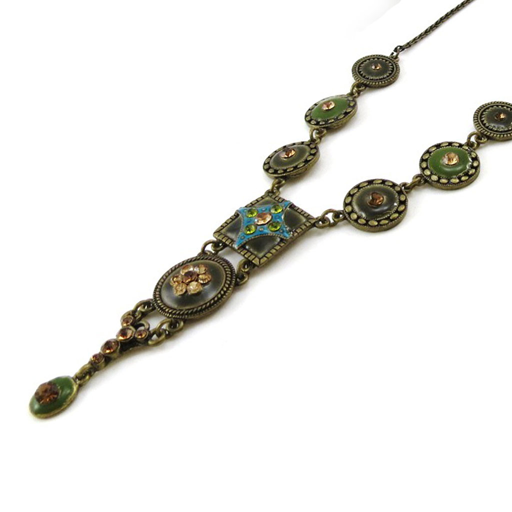 Collier Créateur \'Selma\' Turquoise Marron  - [E5698]