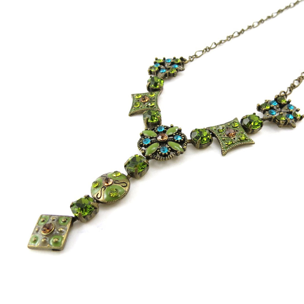 Collier Créateur \'Clèves\' Vert  - [E5708]