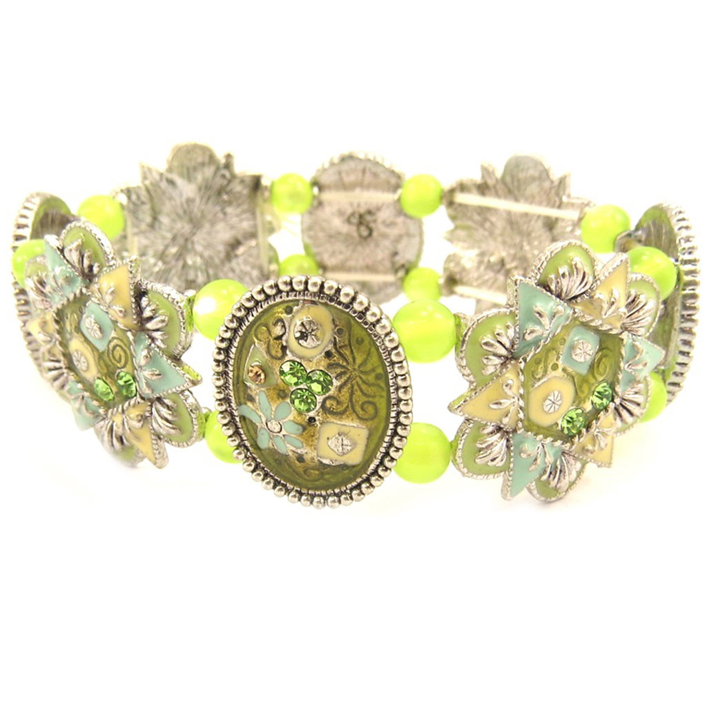 Bracelet Créateur \'Aliénor\' Vert  - [E5825]