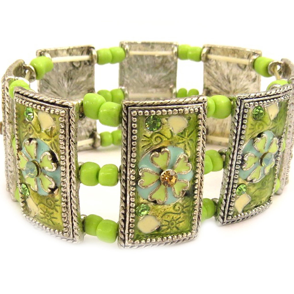 Bracelet Créateur \'Aliénor\' Vert  - [E5828]