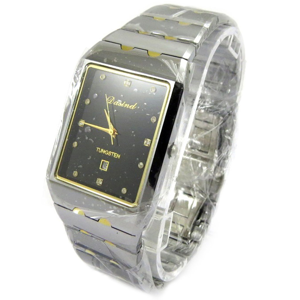 Montre Créateur \'High Tech\' Gris Métal Plaqué Or  - [E6033]