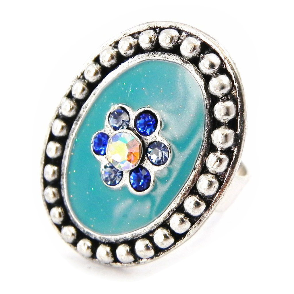 Bague Créateur \'Oxana\' Bleu  - [E6564]