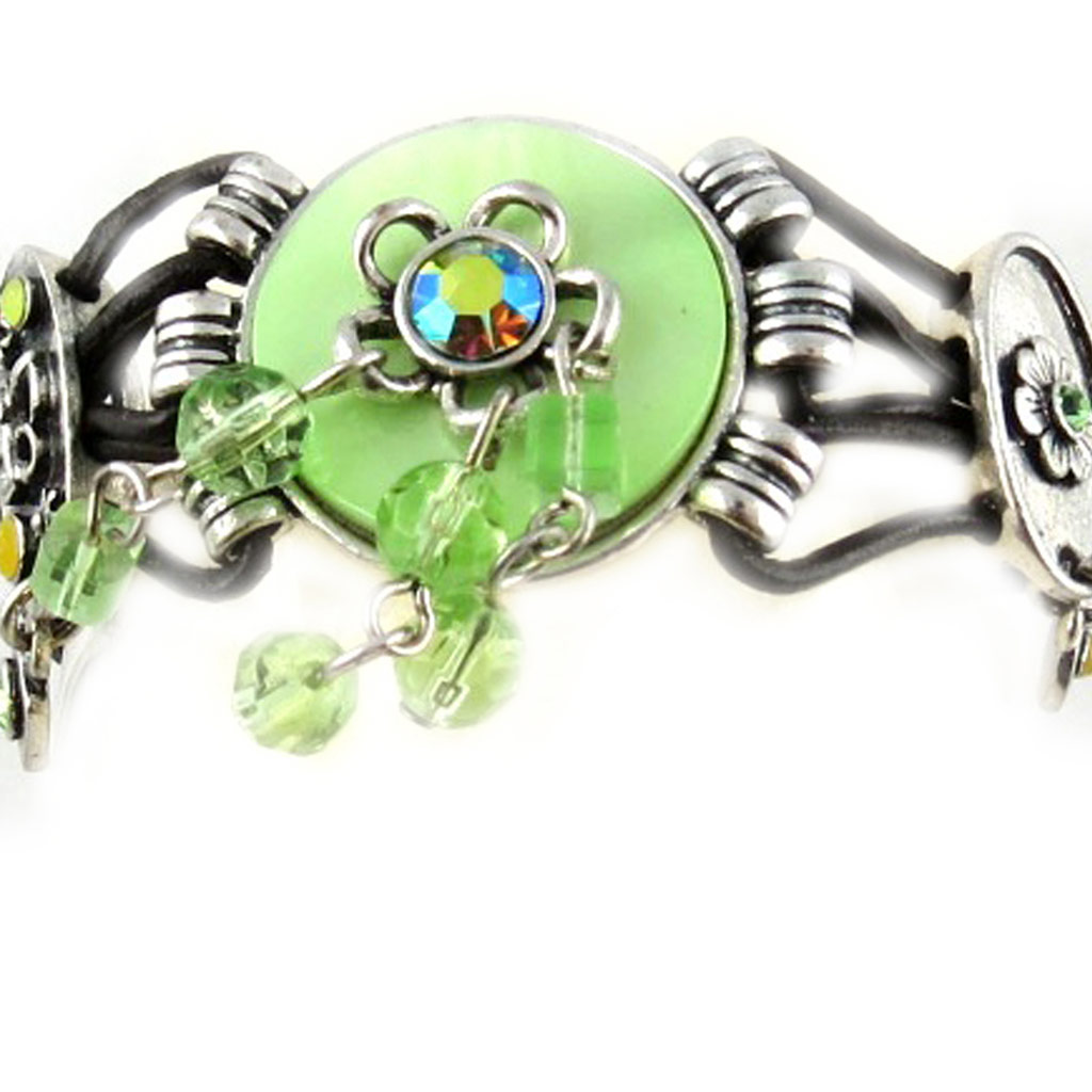 Bracelet Créateur \'Colombine\' Vert  - [E6660]