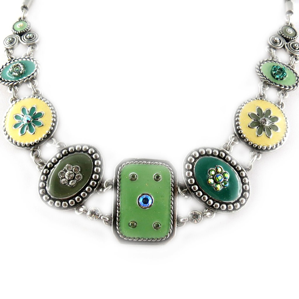 Collier Créateur \'Oxana\' Vert  - [E6680]