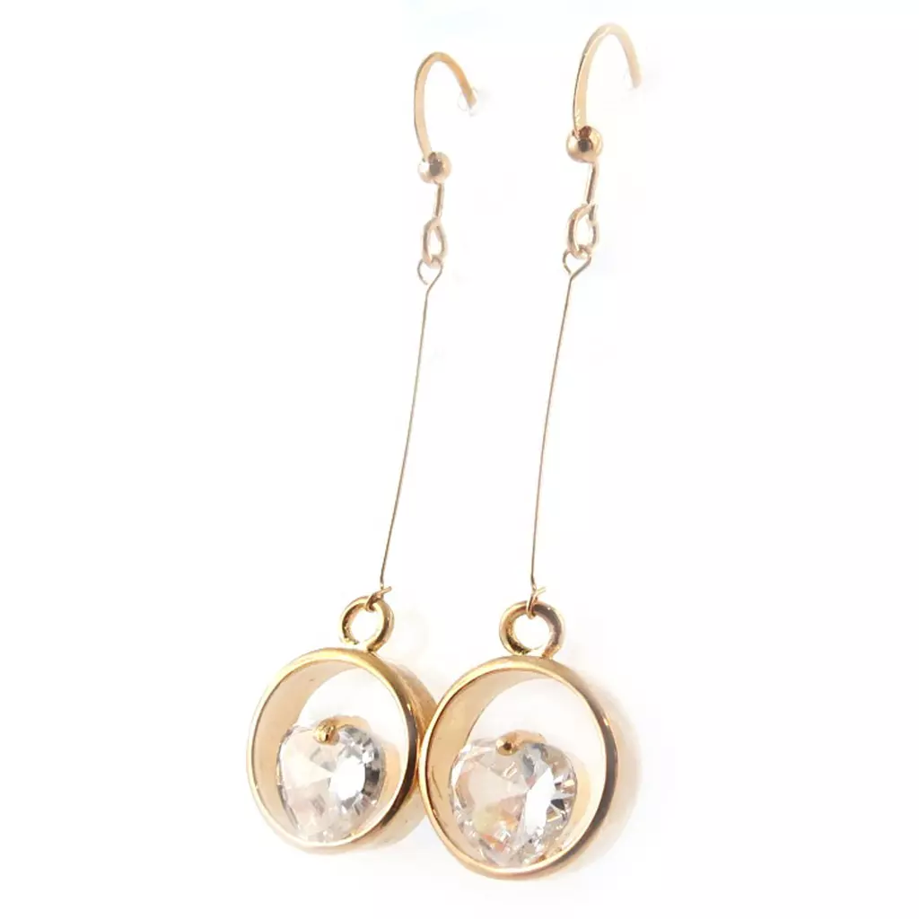 les trésors de lily Boucles 'Love is in the Air' Blanc Doré [E6718]