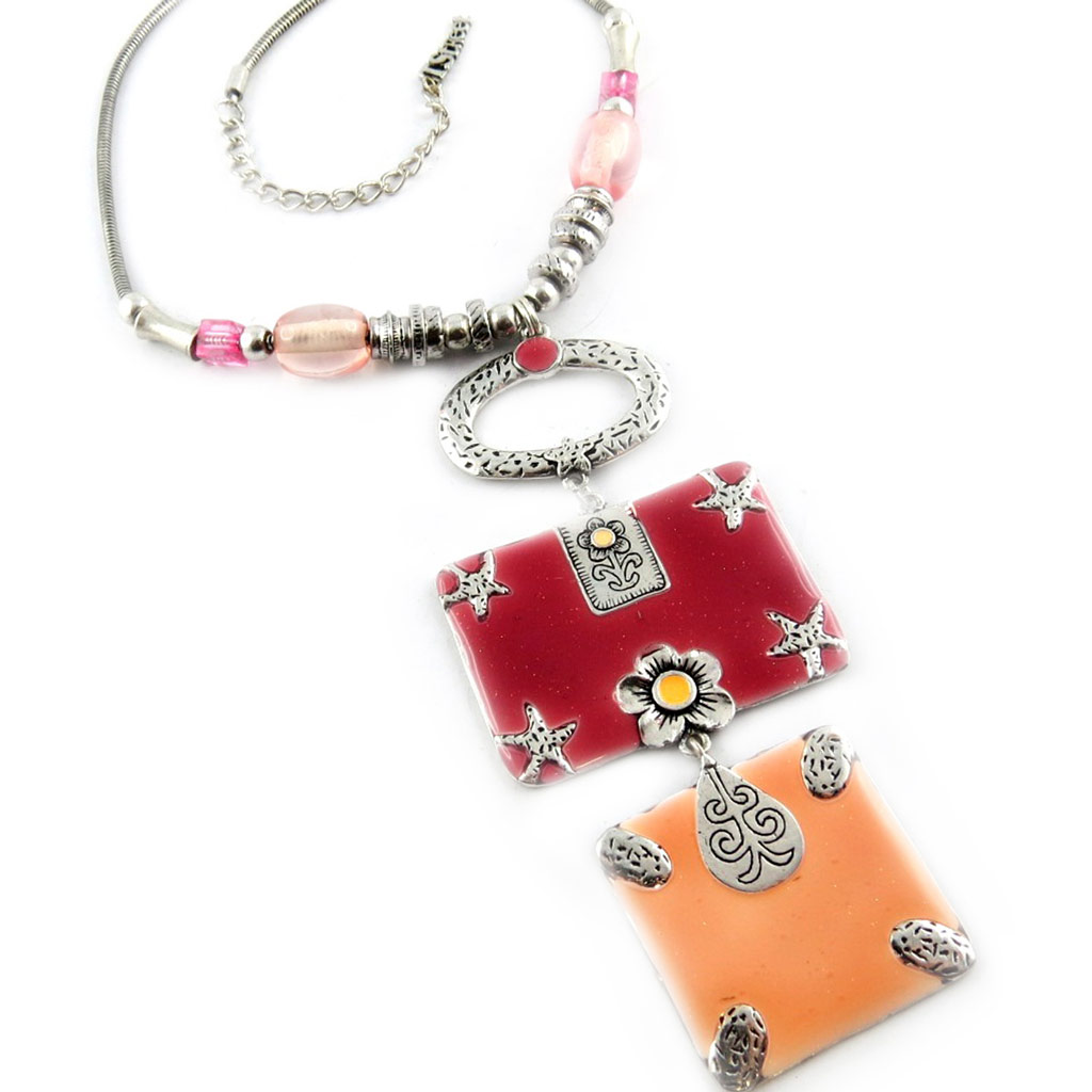 Collier Créateur \'Tijuana\' Rose - [E7012]