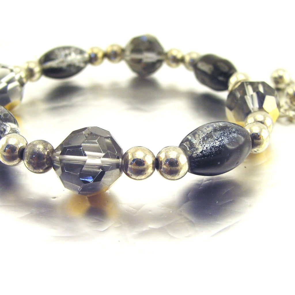 Bracelet Créateur \'Sissi\' Noir Doré - [E8748]