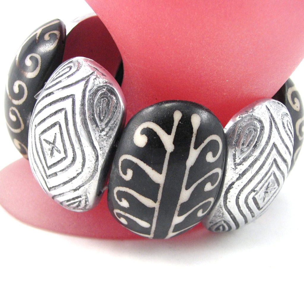 Bracelet Créateur \'Kilimanjaro\' Marron Argenté - [F3210]