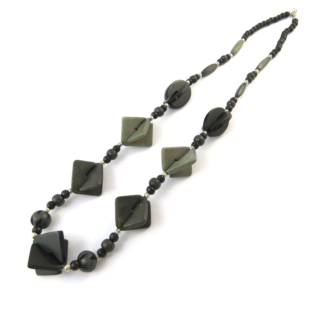 Sautoir Créateur \'Kilimanjaro\' Gris Noir - [F3214]