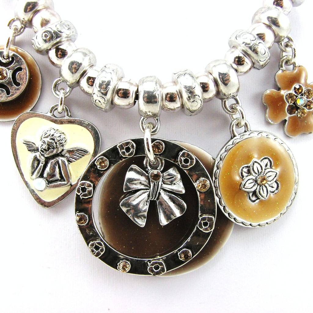 Collier Créateur \'Esmeralda\' Marron Beige - [F4359]