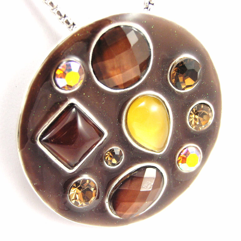 Collier Créateur \'Mélusine\' Marron - [F5983]