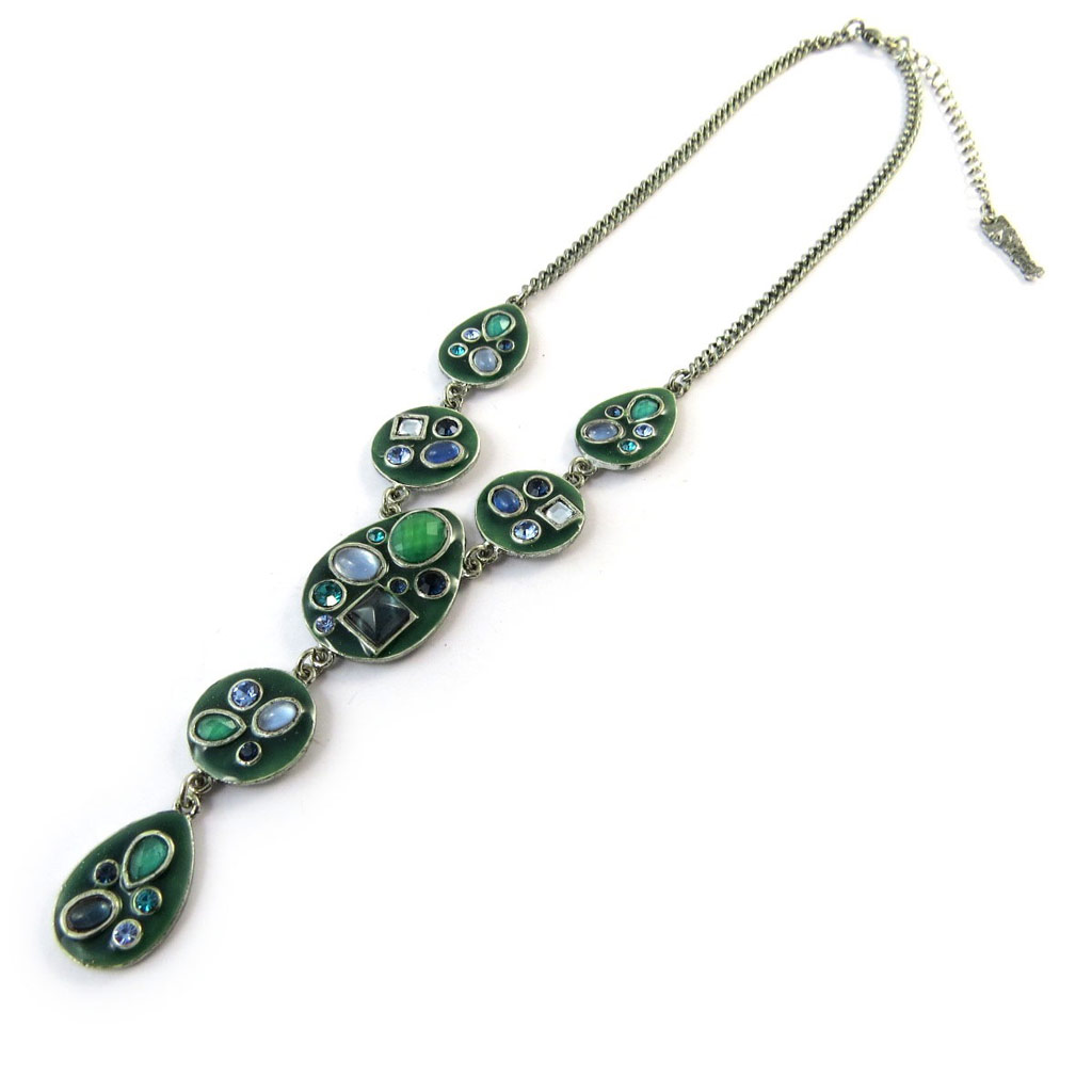 Collier Créateur \'Mélusine\' Bleu Canard - [F5986]
