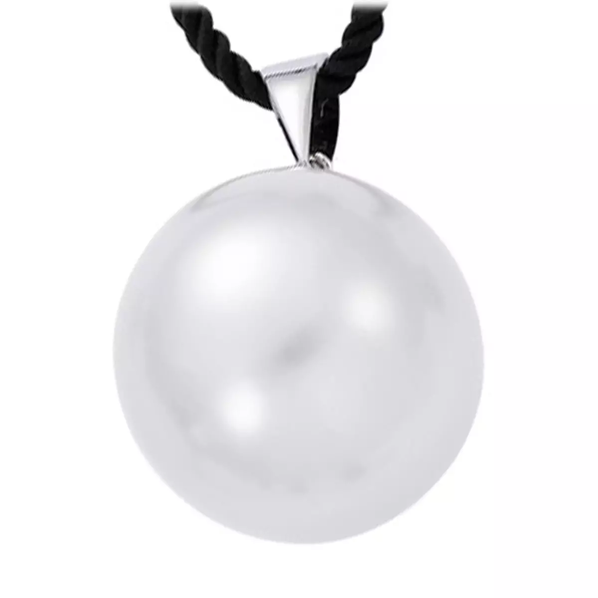 les trésors de lily Pendentif Argent 'Perla' Blanc argenté (rhodié) 22 mm [F6815]
