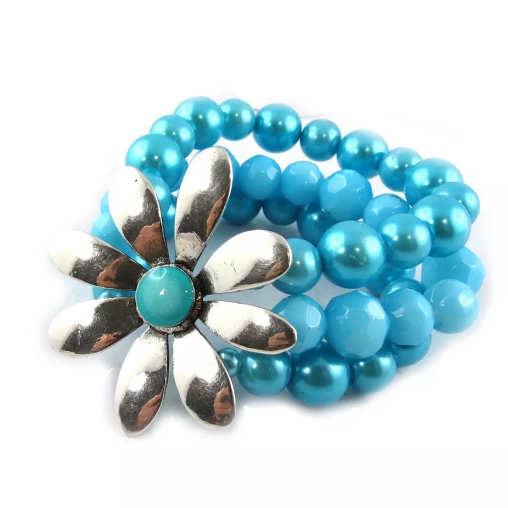 les trésors de lily Bracelet Créateur 'Seychelles' turquoise [G0282]