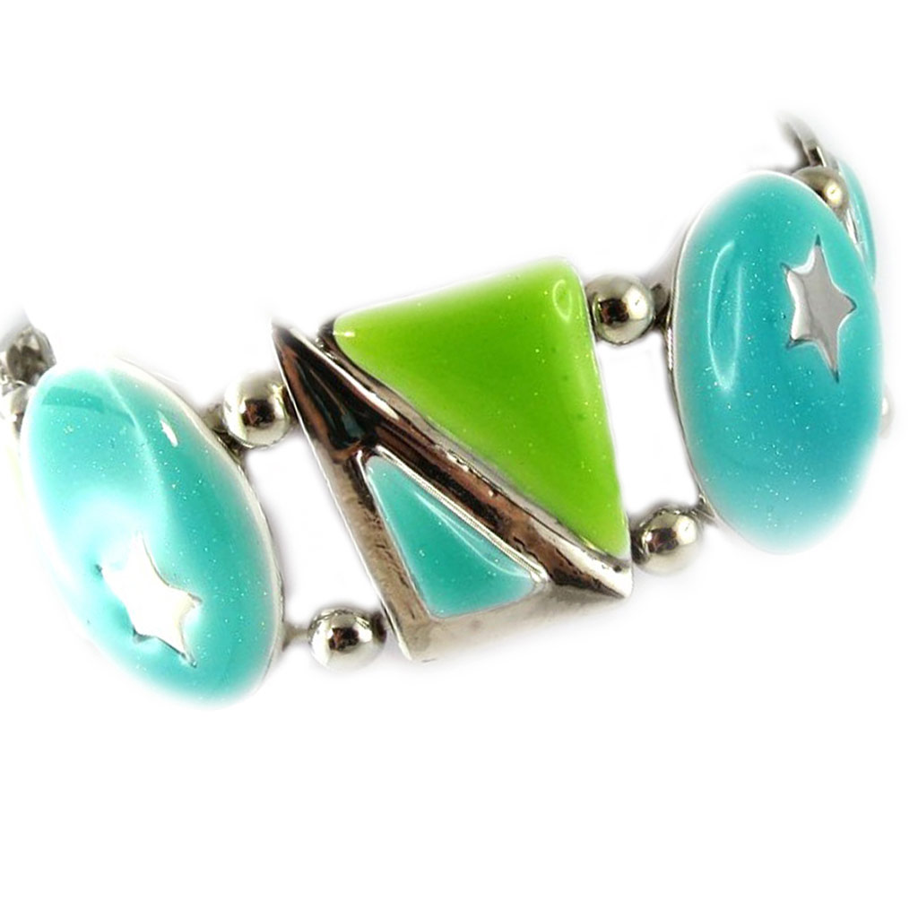Bracelet Créateur \'Nuit Etoilée\' bleu vert - [G0326]