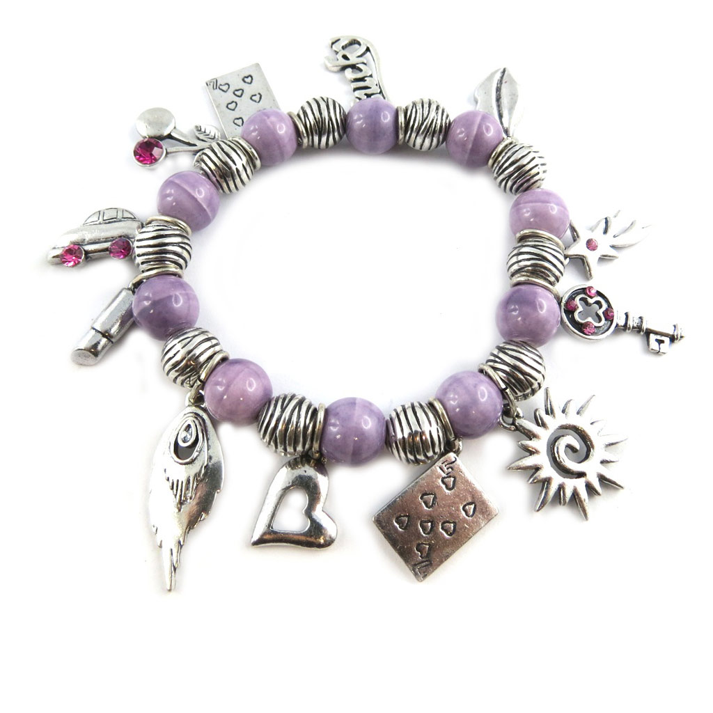 Bracelet Créateur \'Gypsy\' violet argenté - [G0334]