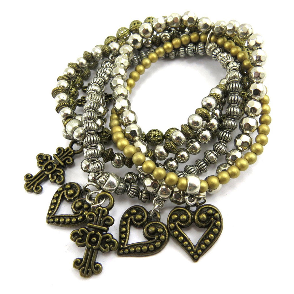 Bracelet créateur \'Kilimanjaro\' doré argenté - [G2909]