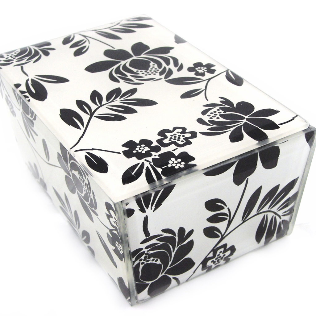 Coffret à Bijoux \'Jardin des Plantes\' noir blanc - [G3131]