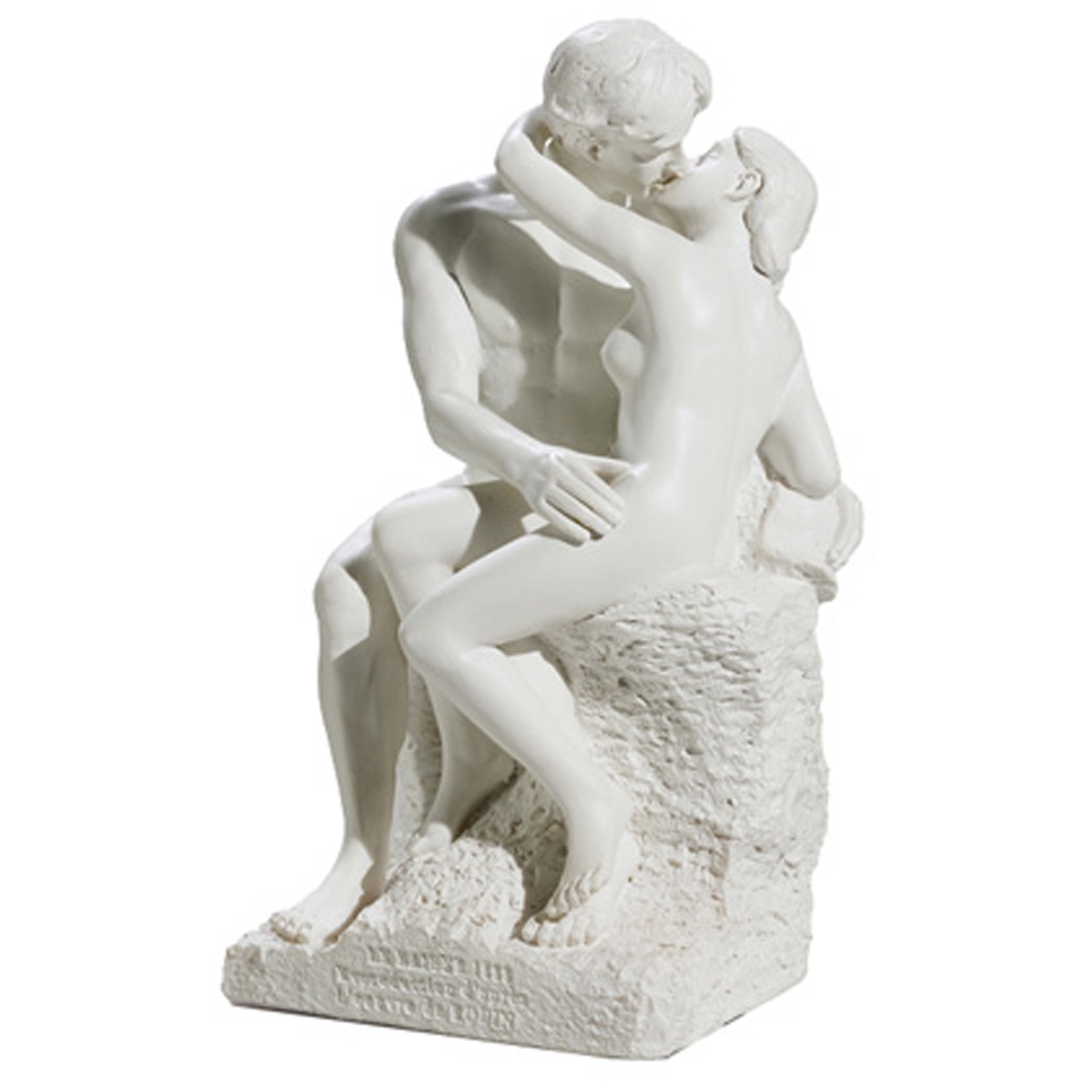 Figurine résine \'Le Baiser de Rodin\' blanc - 15 cm - [G3186]