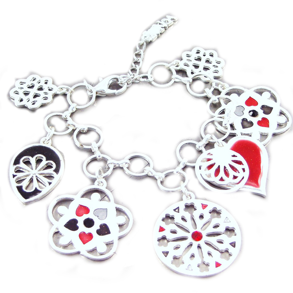 Bracelet Créateur \'Emilie\' rouge noir - [G5516]