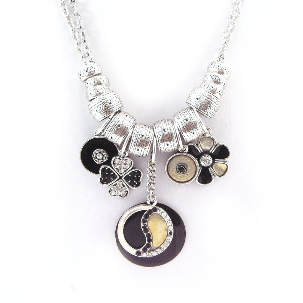 Collier Créateur \'Emilie\' noir - [G5952]