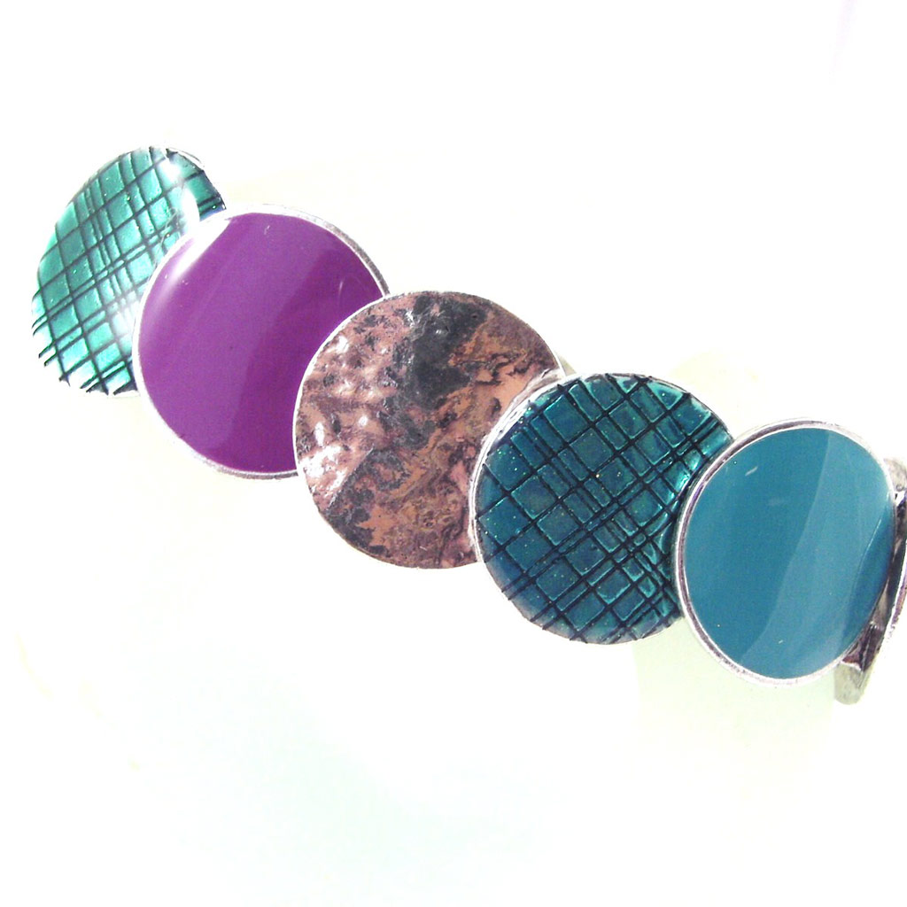 Bracelet Créateur \'Nora\' turquoise violet - [G6018]