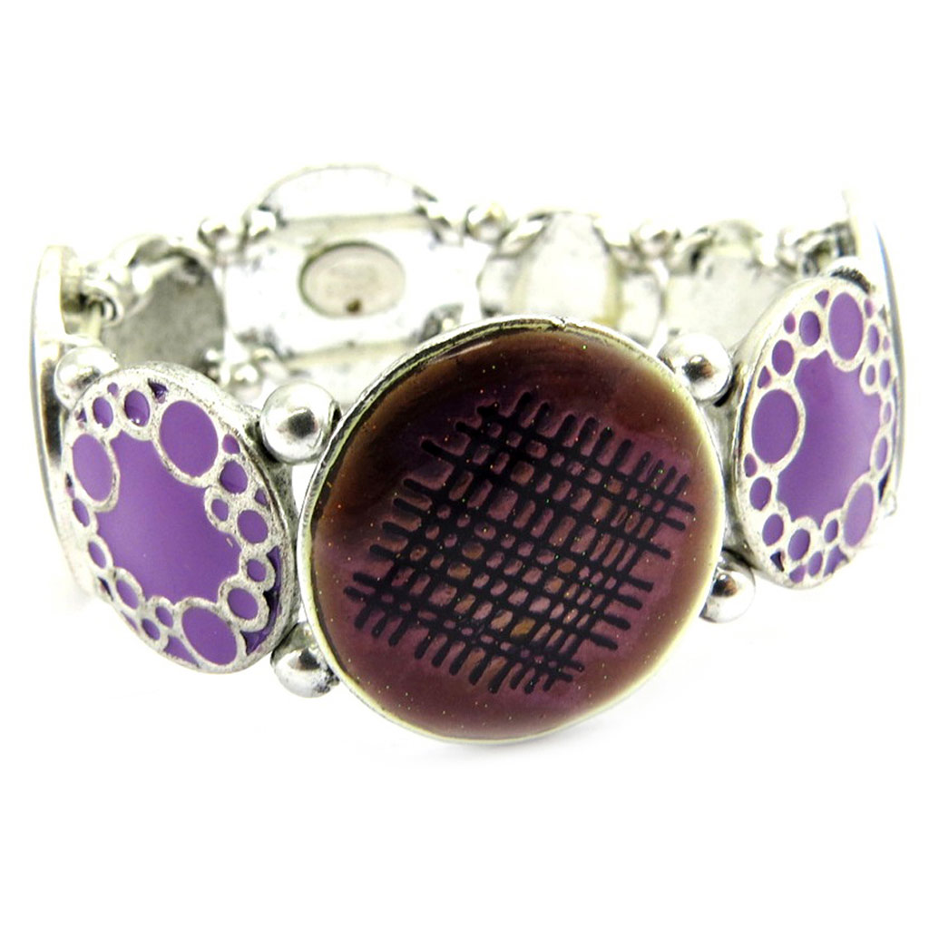 Bracelet Créateur \'Princesse Pop\' violet vert - [G6035]