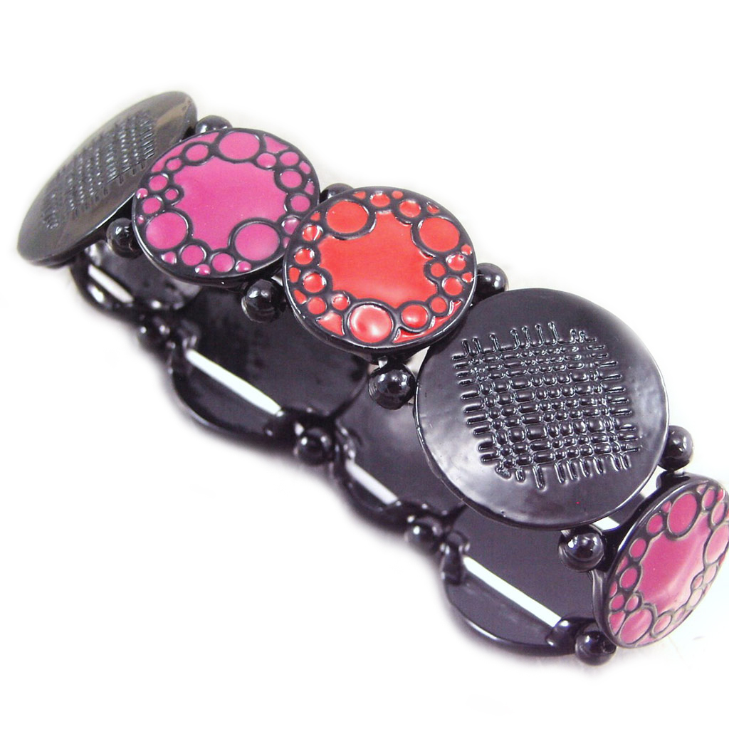 Bracelet Créateur \'Princesse Pop\' rouge rose - [G6037]