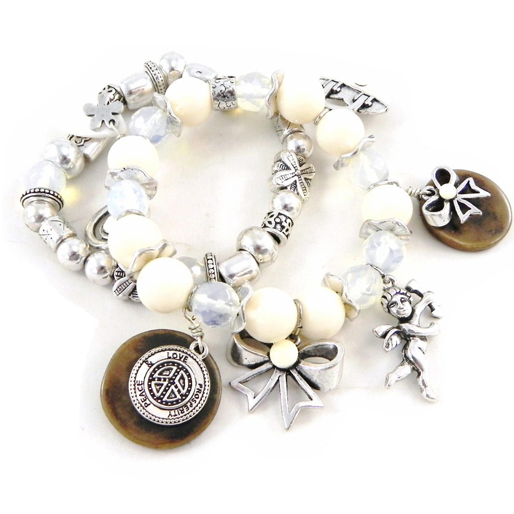 Bracelet Créateur \'Babouchka\' beige marron - [G6363]