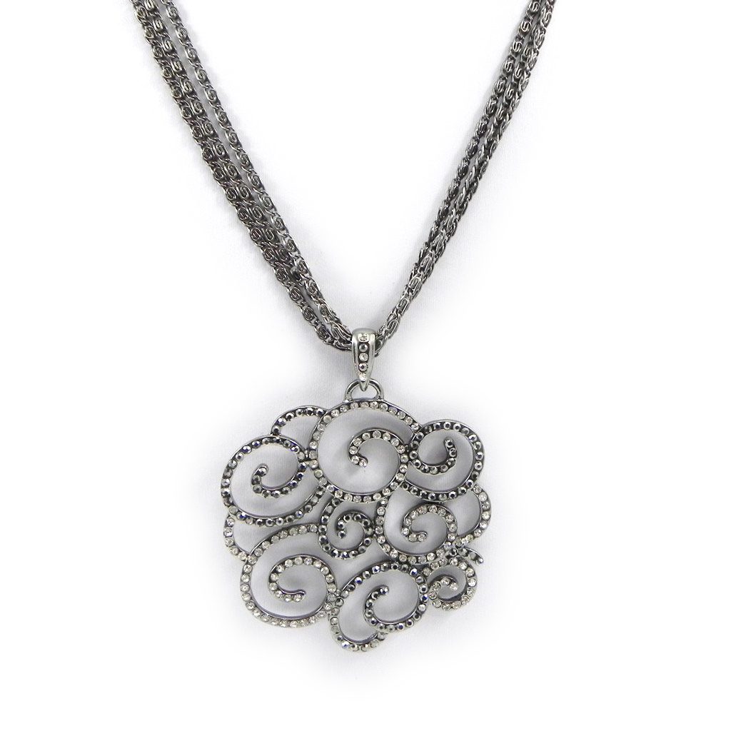 Collier Créateur \'Sissi\' gris - [G8315]