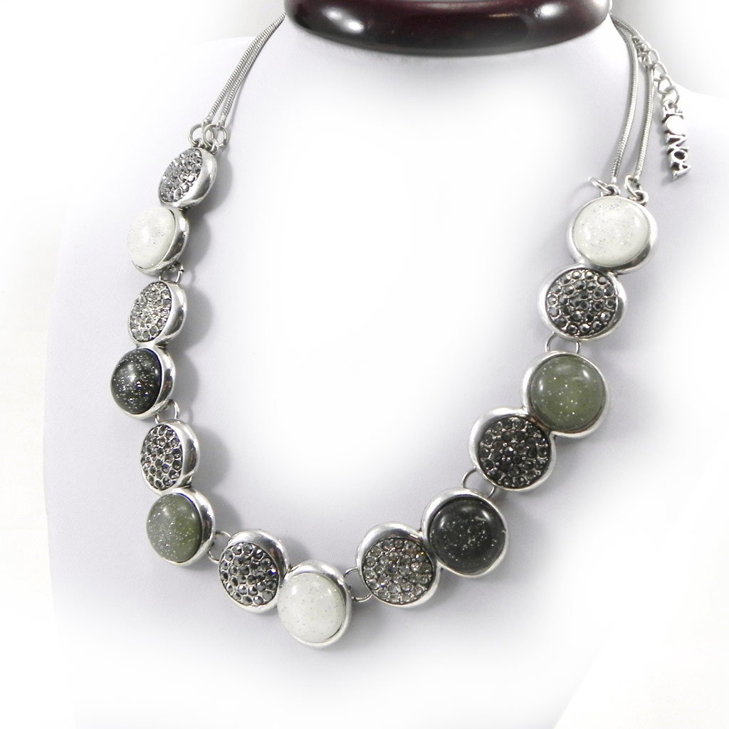 Collier Créateur \'Sissi\' gris - [G8327]