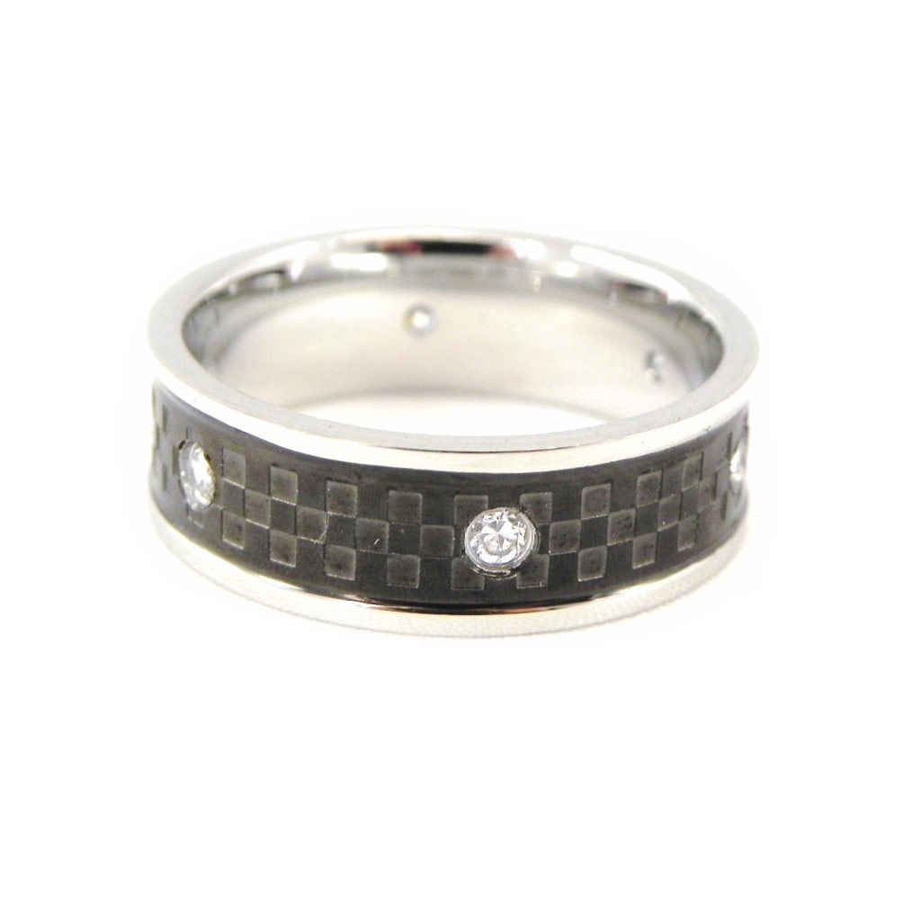 Bague Homme \'Karl\' carbone - [H0596]