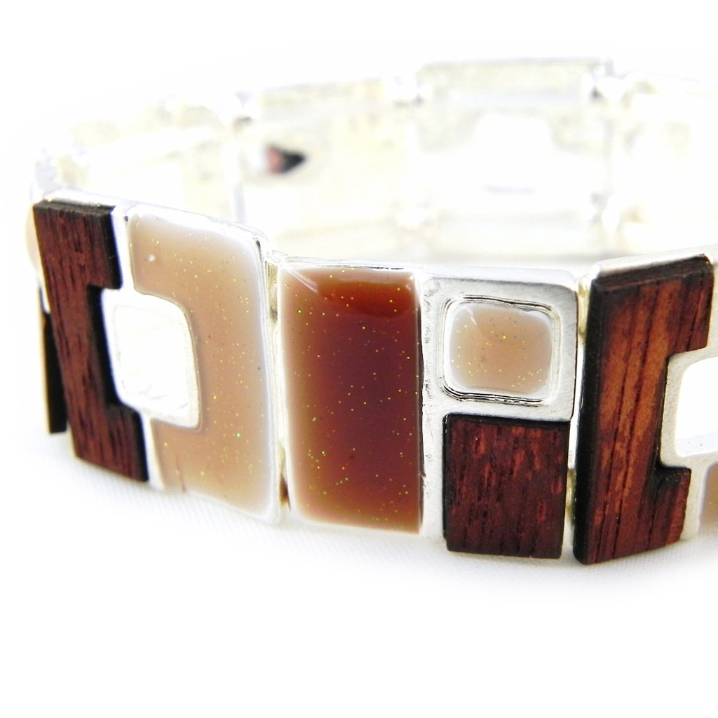 Bracelet Créateur \'Bora Bora\' marron bois - [H0856]