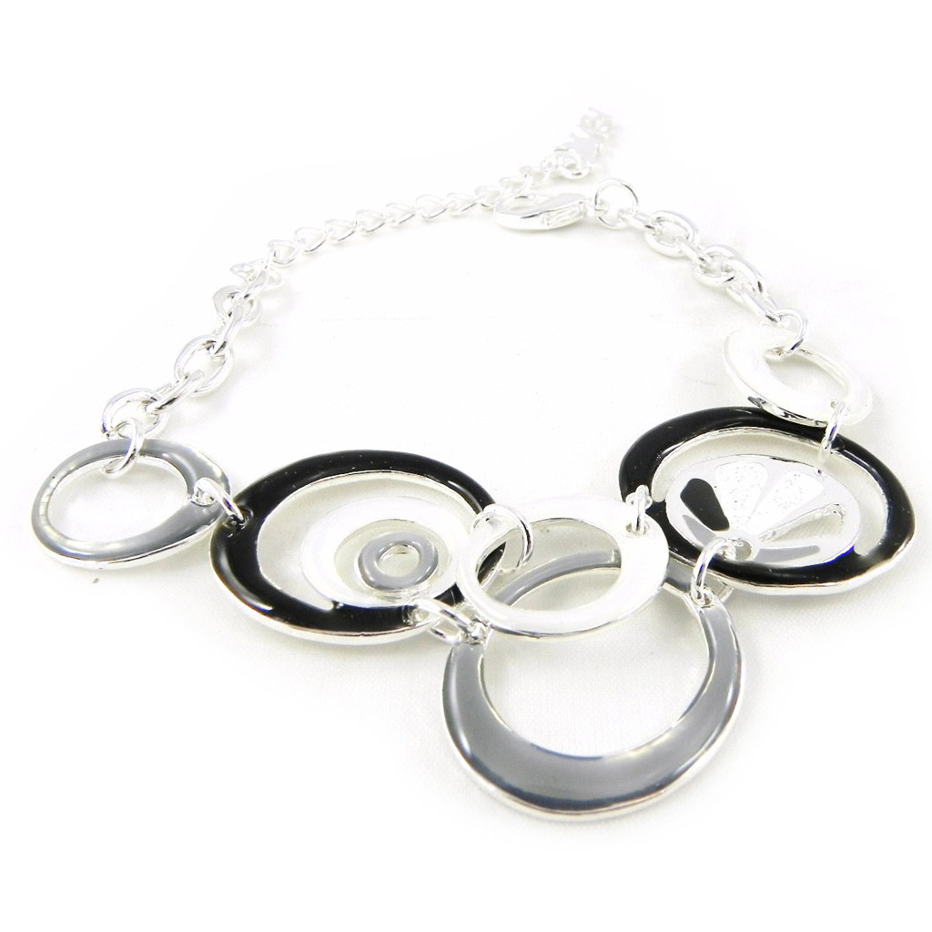 Bracelet Créateur \'Vahiné\' noir gris - [H2353]
