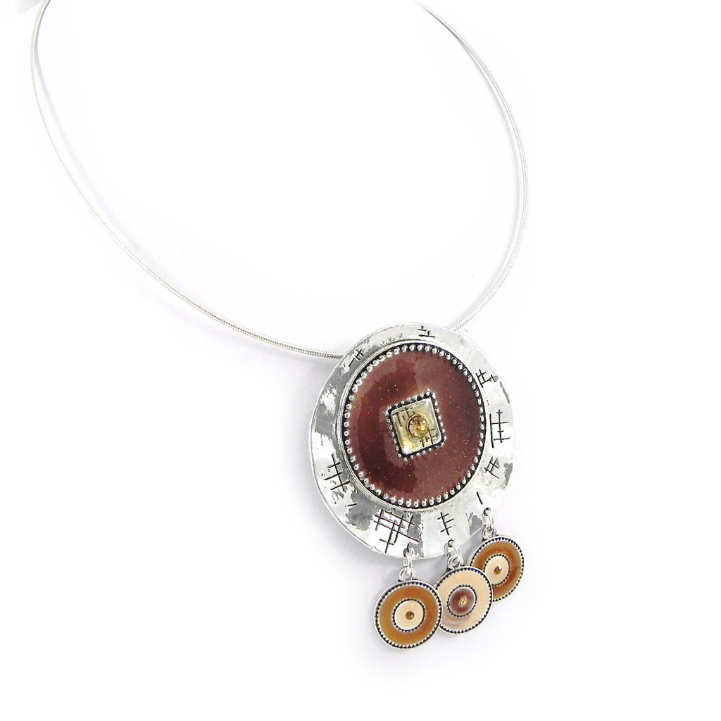 Collier Créateur \'Milwaukee\' marron - [H2391]