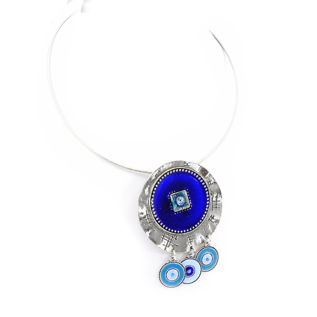 Collier Créateur \'Milwaukee\' bleu - [H2393]