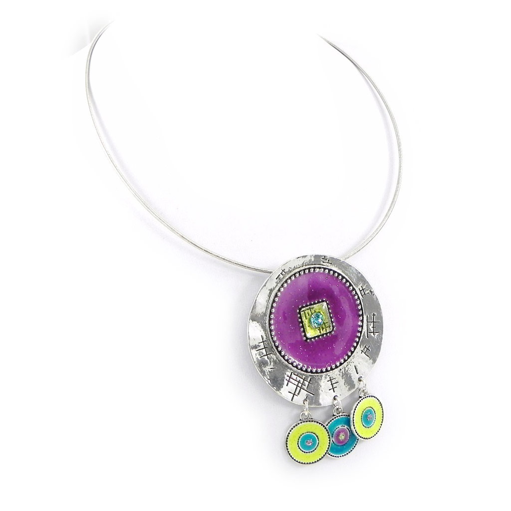 Collier Créateur \'Milwaukee\' violet vert - [H2394]