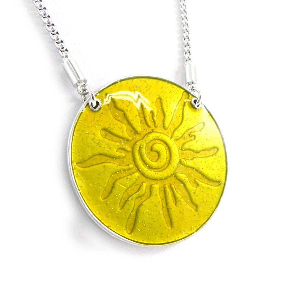 Collier Créateur \'Les Acidulés\' vert jaune double face - [H2406]