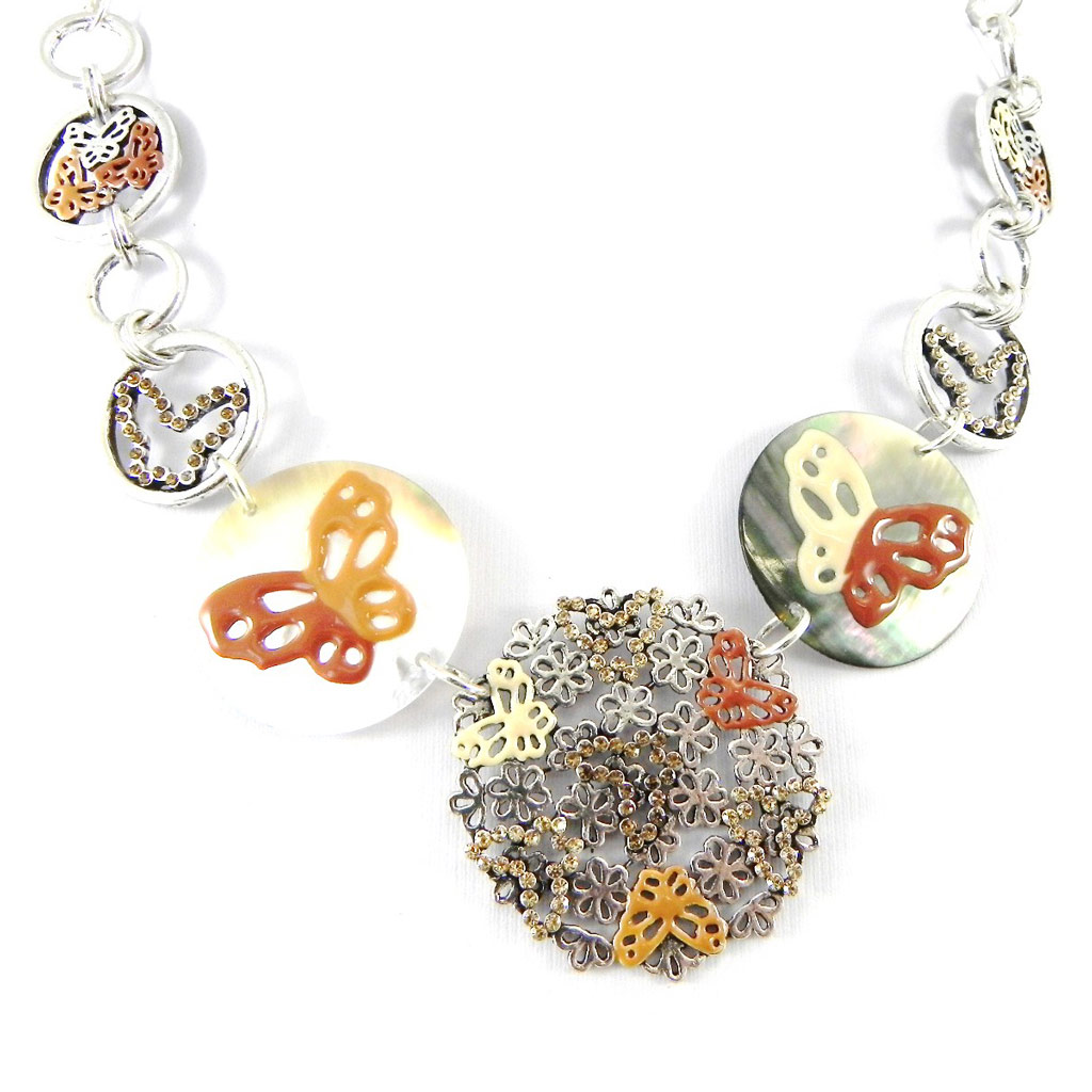 Collier Créateur \'Vahiné\' marron - [H2473]