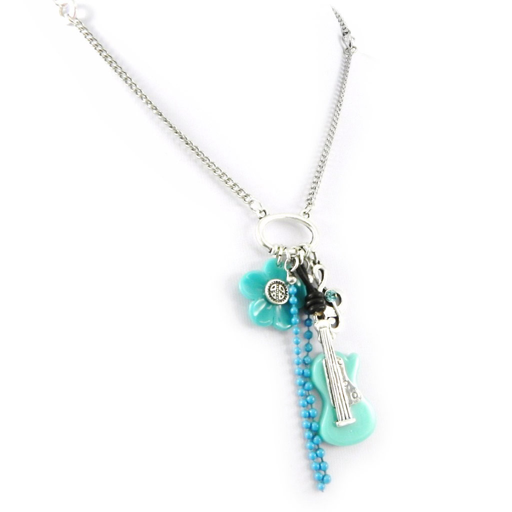Collier Créateur \'Bohémienne\' turquoise  - [H3497]