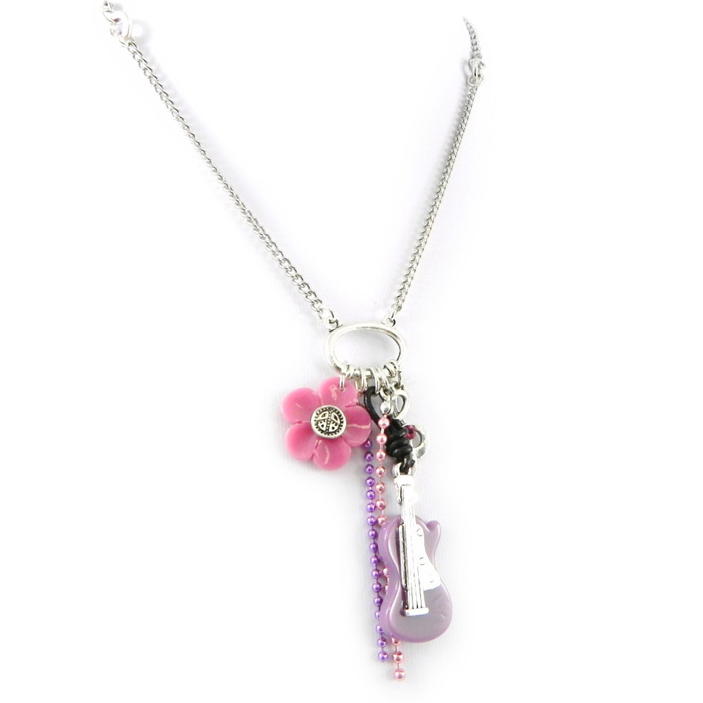 Collier Créateur \'Bohémienne\' mauve - [H3499]