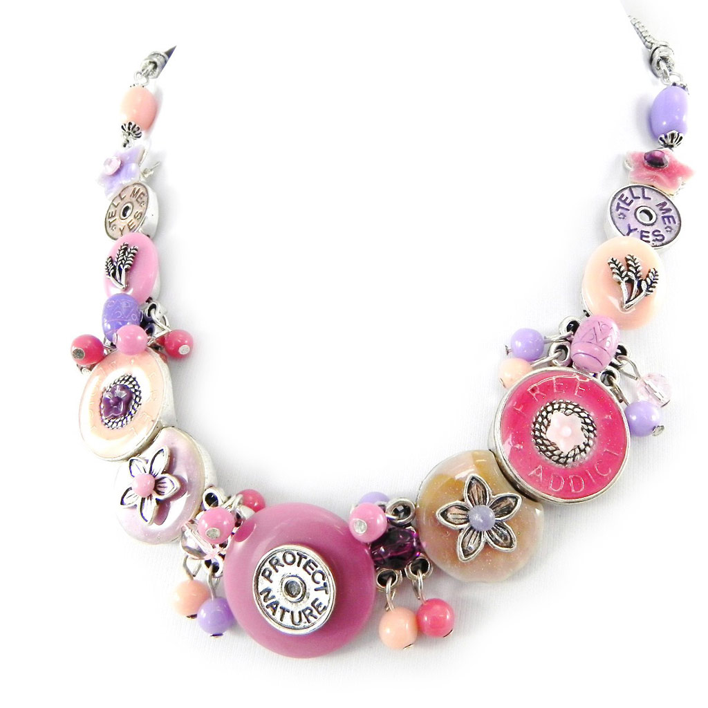 Collier Créateur \'Liberty\' rose violet - [H3598]