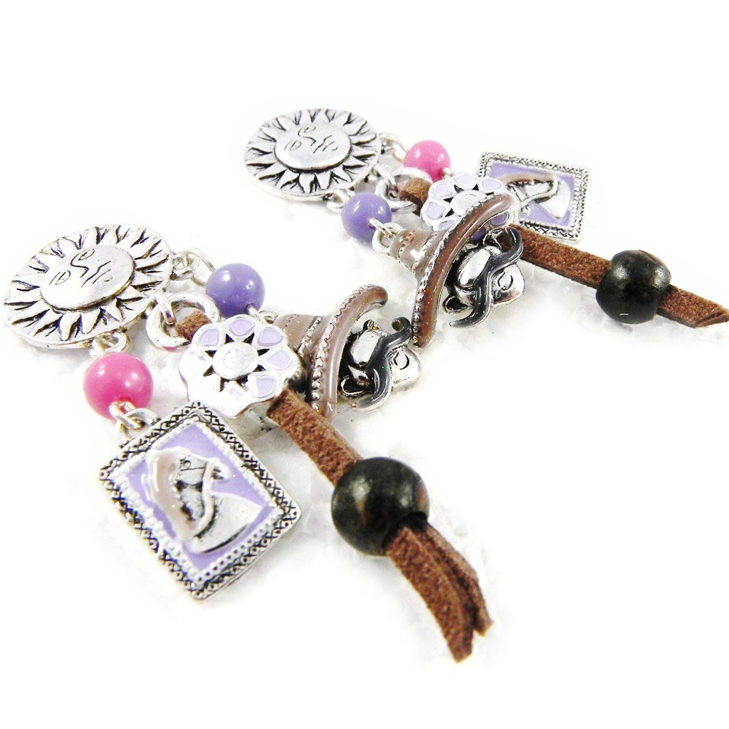 Boucles Créateur \'Mexico\' rose violet - [H4433]