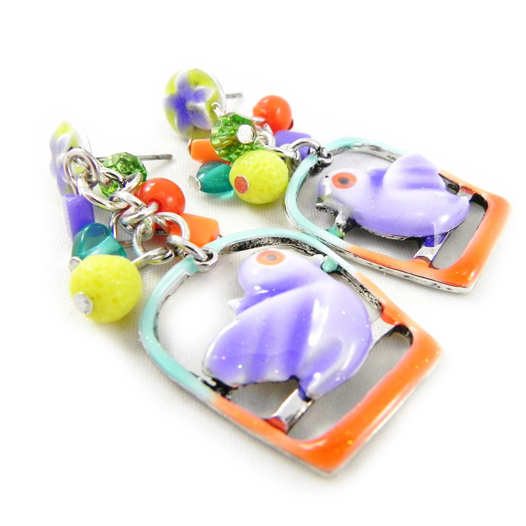Boucles Créateur \'Rossignol\' multicolore - [H4477]