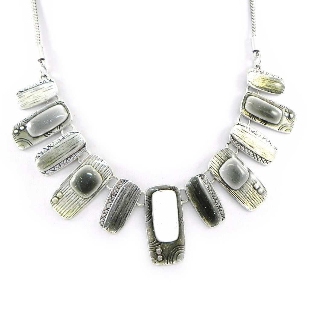 Collier Créateur \'Acapulco\' gris - [H4724]